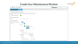 © 2015 N-able Technologies, Inc. All rights reserved. 8
CreateYour MaintenanceWindow
 