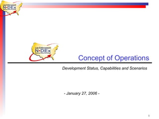 Concept of Operations  Development Status, Capabilities and Scenarios  - January 27, 2006 - 