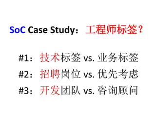 SoC Case Studyʦǩ 
#1ǩvs. ҵǩ 
#2Ƹλvs. ȿ 
#3Ŷvs. ѯ 
 