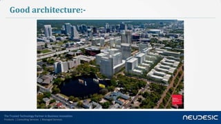 Good architecture:-




The Trusted Technology Partner in Business Innovation
Products | Consulting Services | Managed Services
 