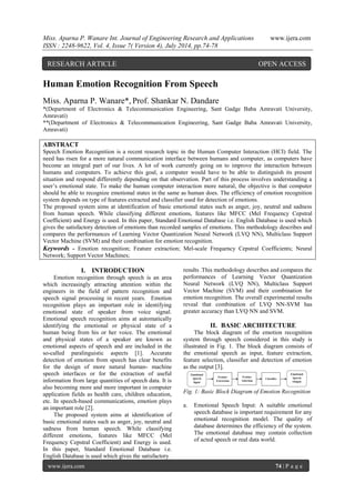 Human Emotion Recognition From Speech | PDF