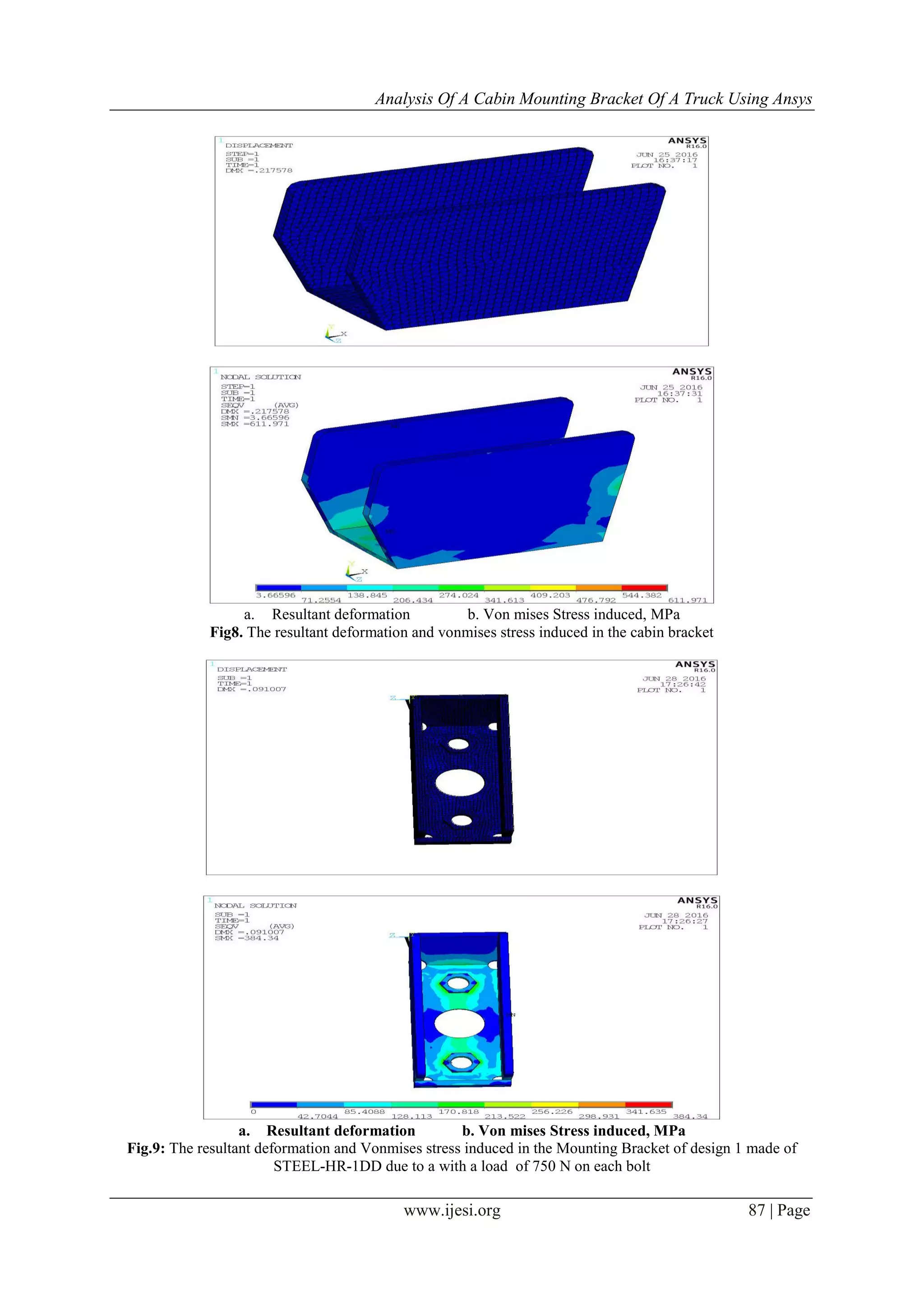 Analysis of Cabin Mounting Bracket of Truck Using ANSYS | PDF