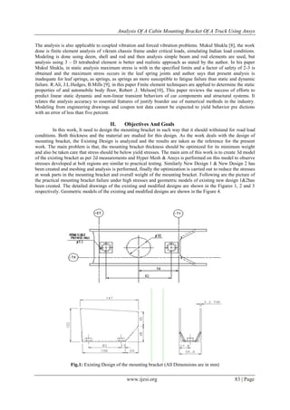 Analysis of Cabin Mounting Bracket of Truck Using ANSYS | PDF