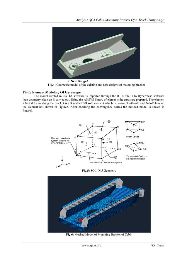 Analysis of Cabin Mounting Bracket of Truck Using ANSYS | PDF | Physics ...
