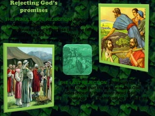 REJECTINGGOD’SFOODAlthough God consented to give them meat, He punished the gluttons because of their rebellion.When they rejected God’s healthy food, they rejected God.This experience teaches us that we don’t have to be influenced by those who are not really consecrated to God.Let’s be confident of the food God has given us as the best for our diet.