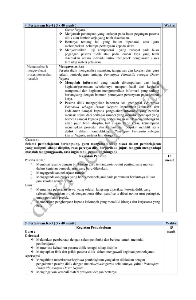 Contoh RPP Revisi 2017 Pendidikan Pancasila dan Kewarganegaraan (PPKN ...