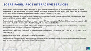 © Ipsos | Claves Ipsos Enero 2023
24 ‒
SOBRE PANEL IPSOS INTERACTIVE SERVICES
El estudio fue realizado sobre la base del P...