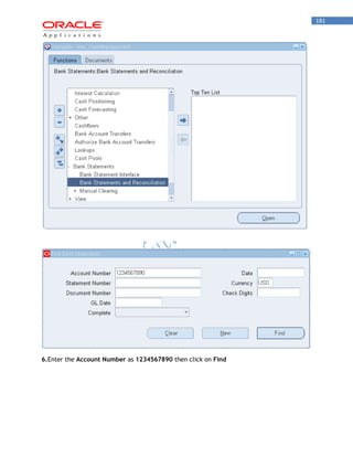 181 
6.Enter the Account Number as 1234567890 then click on Find  