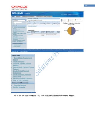 191 
10. In the left side Shortcuts Tab, click on Submit Cash Requirements Report  