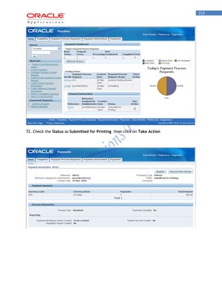 213 
72. Check the Status as Submitted for Printing then click on Take Action 
 