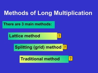 Longest Math Methods Comprehensive Guide to Long Multiplication Methods and Tips | PPT