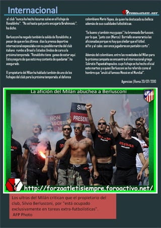 Nº 1 El Mensual de Forza Atleti Siempre.