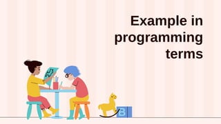 Example in
programming
terms
 