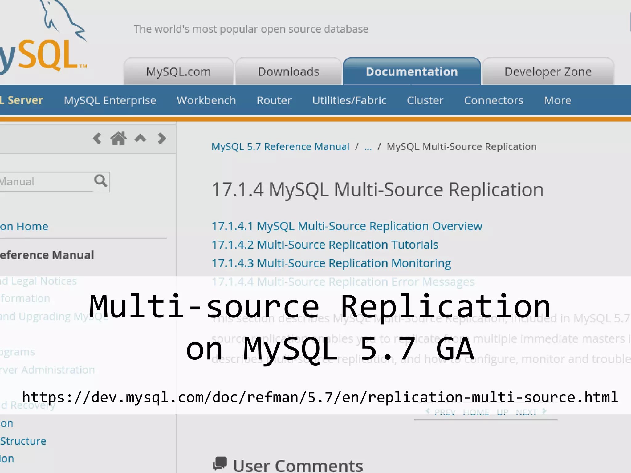 Multi-source Replication
on MySQL 5.7 GA
https://dev.mysql.com/doc/refman/5.7/en/replication-multi-source.html
 