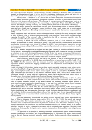 The Principle of Indemnity in Fisheries Insurance to Adjust the ...