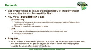 N2Africa-Ethiopia Exit Strategy: Draft for further developments