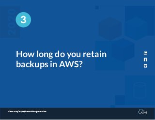 n2ws.com/report/aws-data-protection
How long do you retain
backups in AWS?
3
 