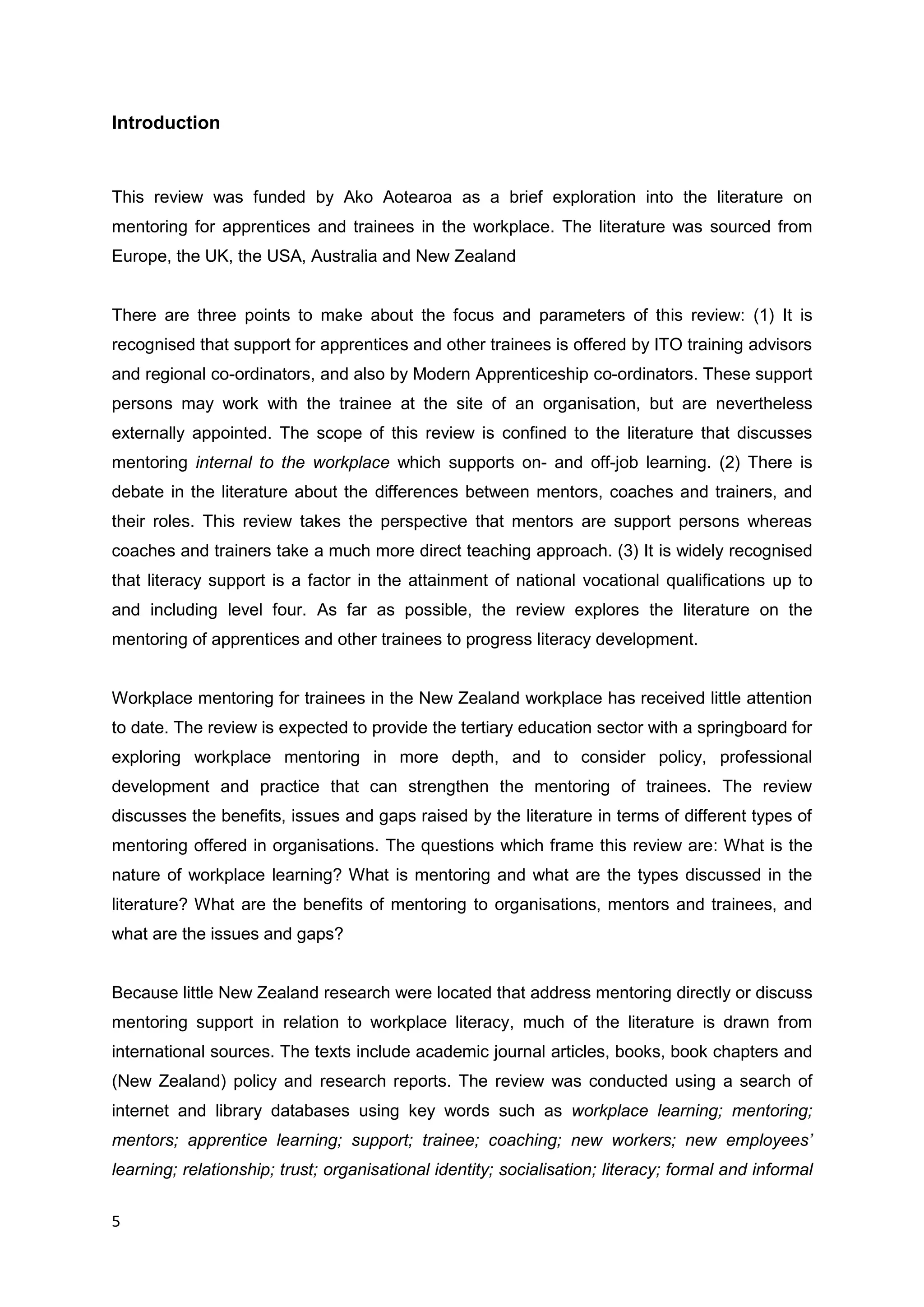 Workplace Mentoring a literature review (2009) PDF