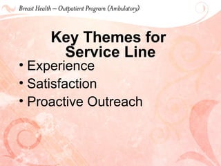 Key Themes for  Service Line Experience Satisfaction Proactive Outreach 