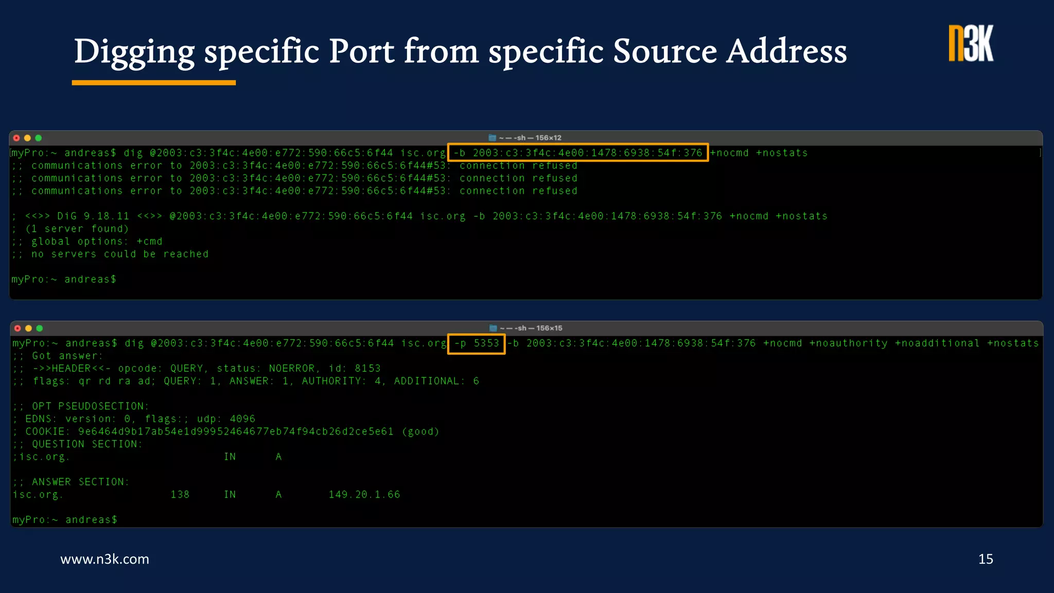 www.n3k.com 15
Digging specific Port from specific Source Address
 