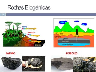 RochasBiogénicas
23
PETRÓLEOCARVÃO
 