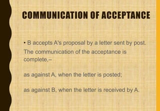 Acceptance in Contract and its Communication | PPTX
