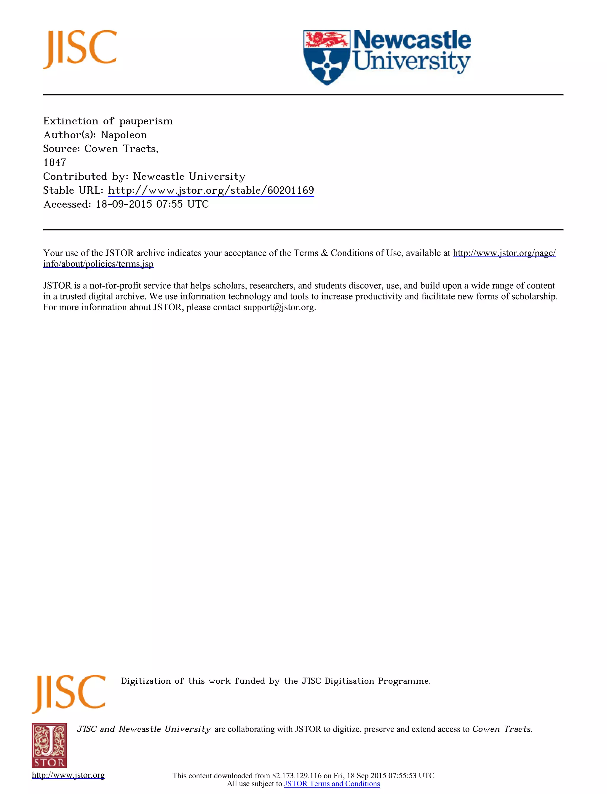 Paperism Course N3 xtinction of pauperism | PDF