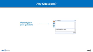 Please type in
your questions
Any Questions?
 