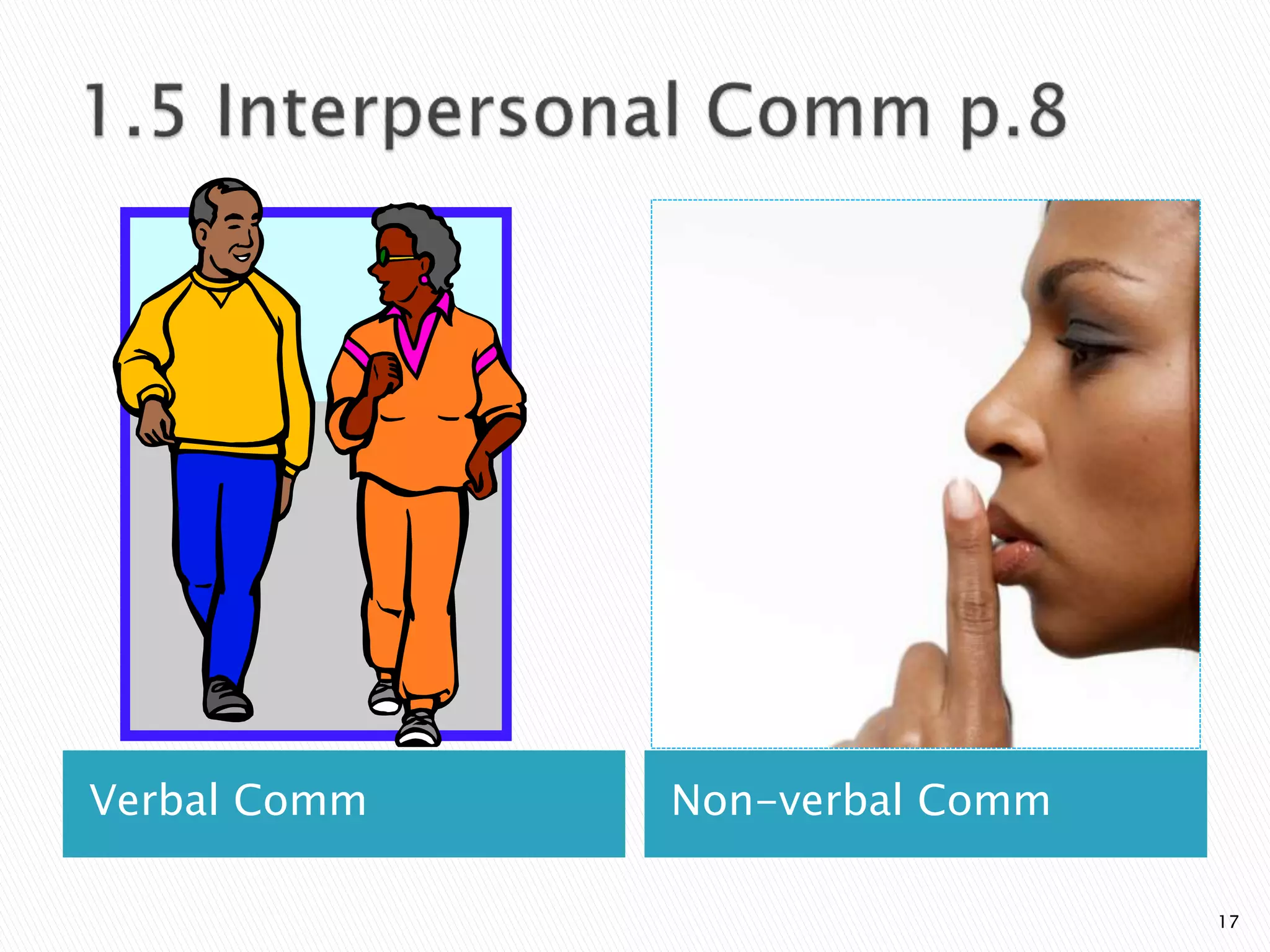 Verbal Comm Non-verbal Comm
17
 