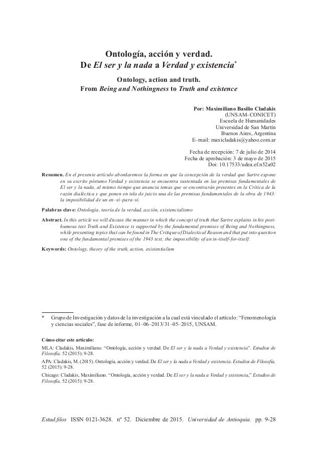 Ontologia Acción Y Verdadiafjsr