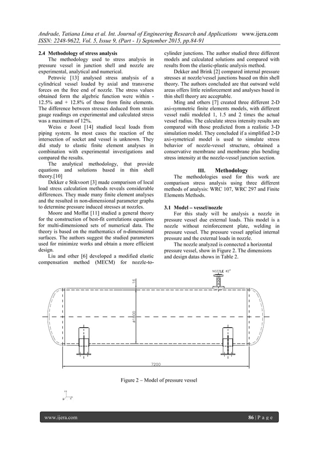 Analysis of Stress in Nozzle/Shell of Cylindrical Pressure Vessel under ...