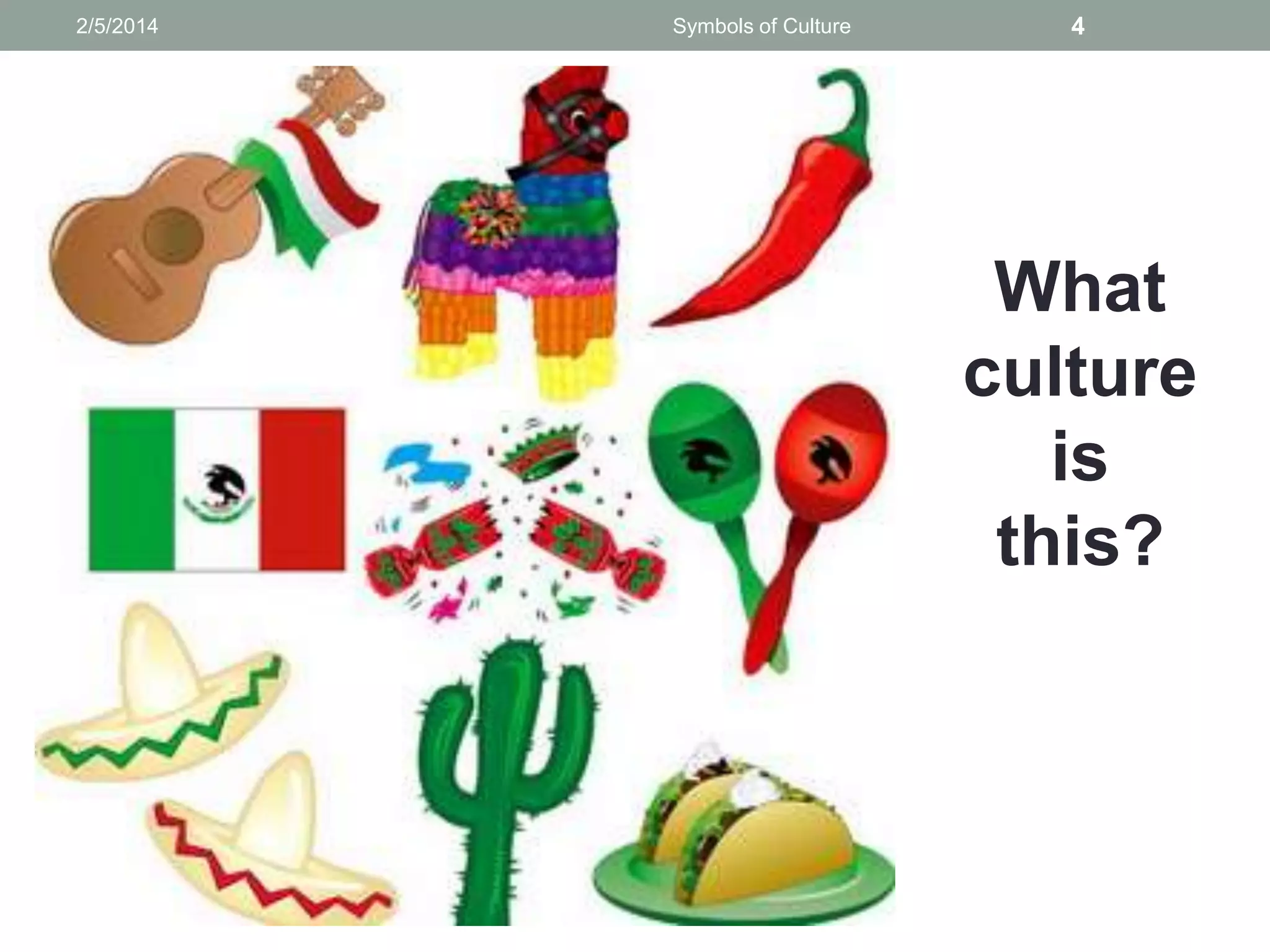 2/5/2014

Symbols of Culture

4

What
culture
is
this?

 