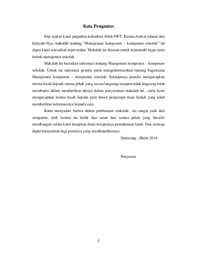Contoh Prakata Laporan Rancangan Orientasi Sekolah