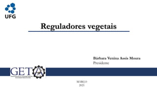 Reguladores vegetais
MARÇO
2021
Bárbara Venina Assis Moura
Presidente
 
