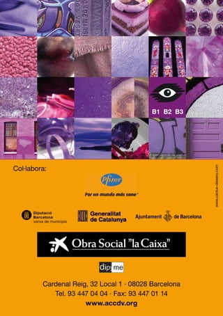 B1 B2 B3




Col·labora:




                                                       www.cactus-disseny.com




         Cardenal Reig, 32 Local 1 · 08028 Barcelona
            Tel. 93 447 04 04 · Fax: 93 447 01 14
                      www.accdv.org
 