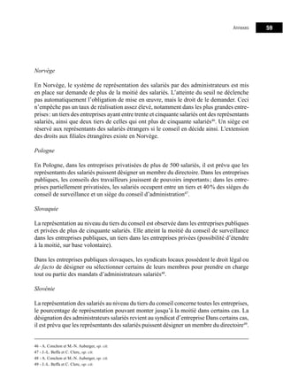 63Bibliographie
IFA, Les administrateurs salariés dans la gouvernance: une dynamique positive, 3 février
2014.
Regards sur...