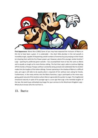 20 toughest video game characters of all time www.gamebasin.com