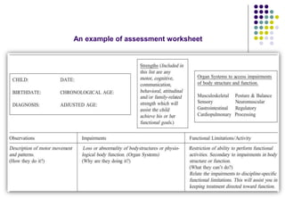 An example of assessment worksheet
 