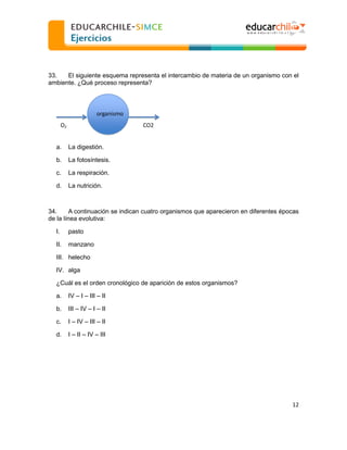  
  
33.
El siguiente esquema representa el intercambio de materia de un organismo con el
ambiente. ¿Qué proceso represent...