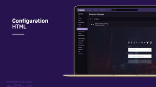 TwitchCon 2018 San Jose, California
Configuration
HTML
 