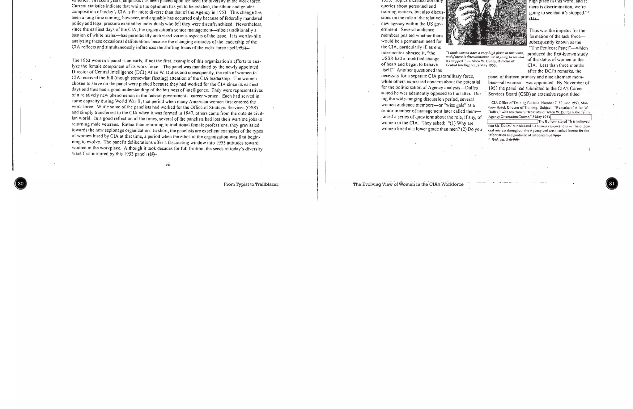 The Evolving View of Women in the CIA’s Workforce 3130 From Typist to Trailblazer:
1950s Excerpts
 