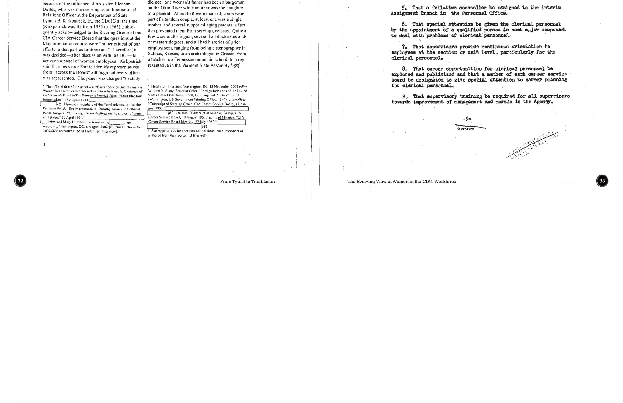 From Typist to Trailblazer: The Evolving View of Women in the CIA’s Workforce32 33
 