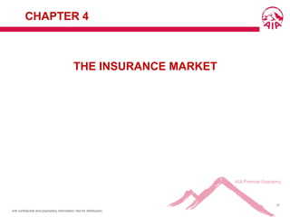 AIA confidential and proprietary information. Not for distribution.
31
THE INSURANCE MARKET
Chapter 4
CHAPTER 4
 