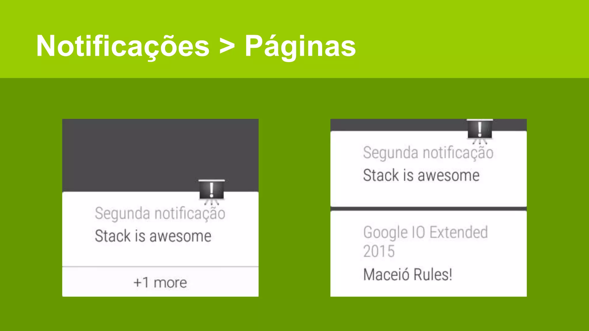 Notificações > Páginas
 