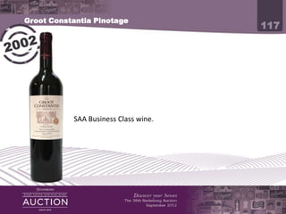 Groot Constantia Pinotage
                                      117




           SAA Business Class wine.
 