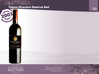 Tokara Directors Reserve Red
                                                                        25



            Winemaker Miles Mossop

            These grapes originated from TOKARA’s Premium vineyards on the
            slopes of the Simonsberg Mountain.
 