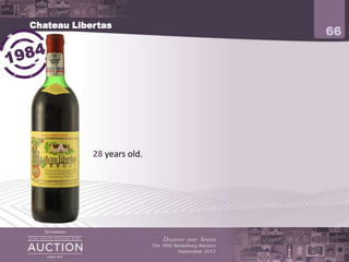 Chateau Libertas
                                                                       66




            28 years old. Chateau Libertas has been blended, matured
            and bottled at SFW since 1932.
 