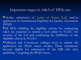 NAAC Accreditation process and benefits for institutions | PPT