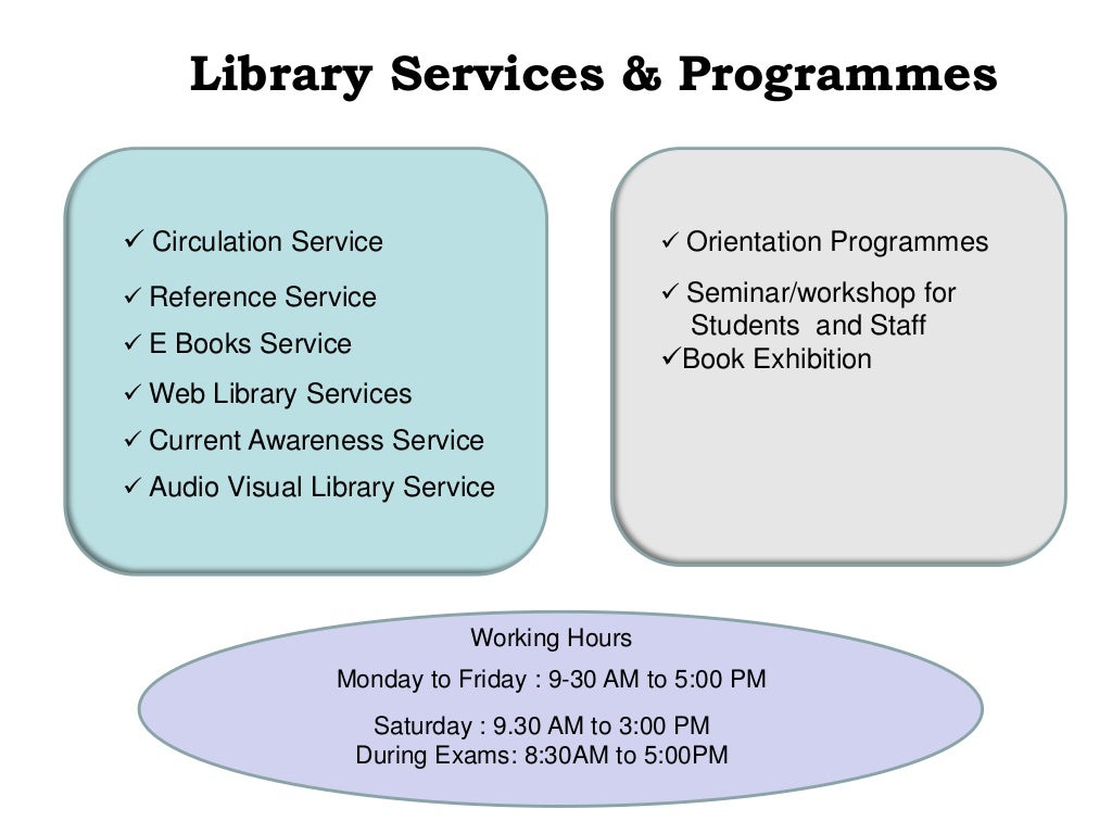 PPT ON LIBRARY AND INFORMATION CENTER SERVICES IN THE COLLEGE