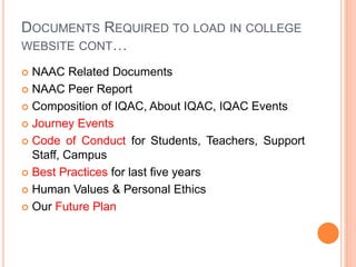 NAAC Assessment and Accreditation Process in Affiliated Colleges | PPTX